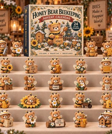 Honey Bear Beekeeping 24-Day Sweet Countdown 2026 — 24 Acrylic Bee & Bear Charms, Delightful Gift For Beekeepers