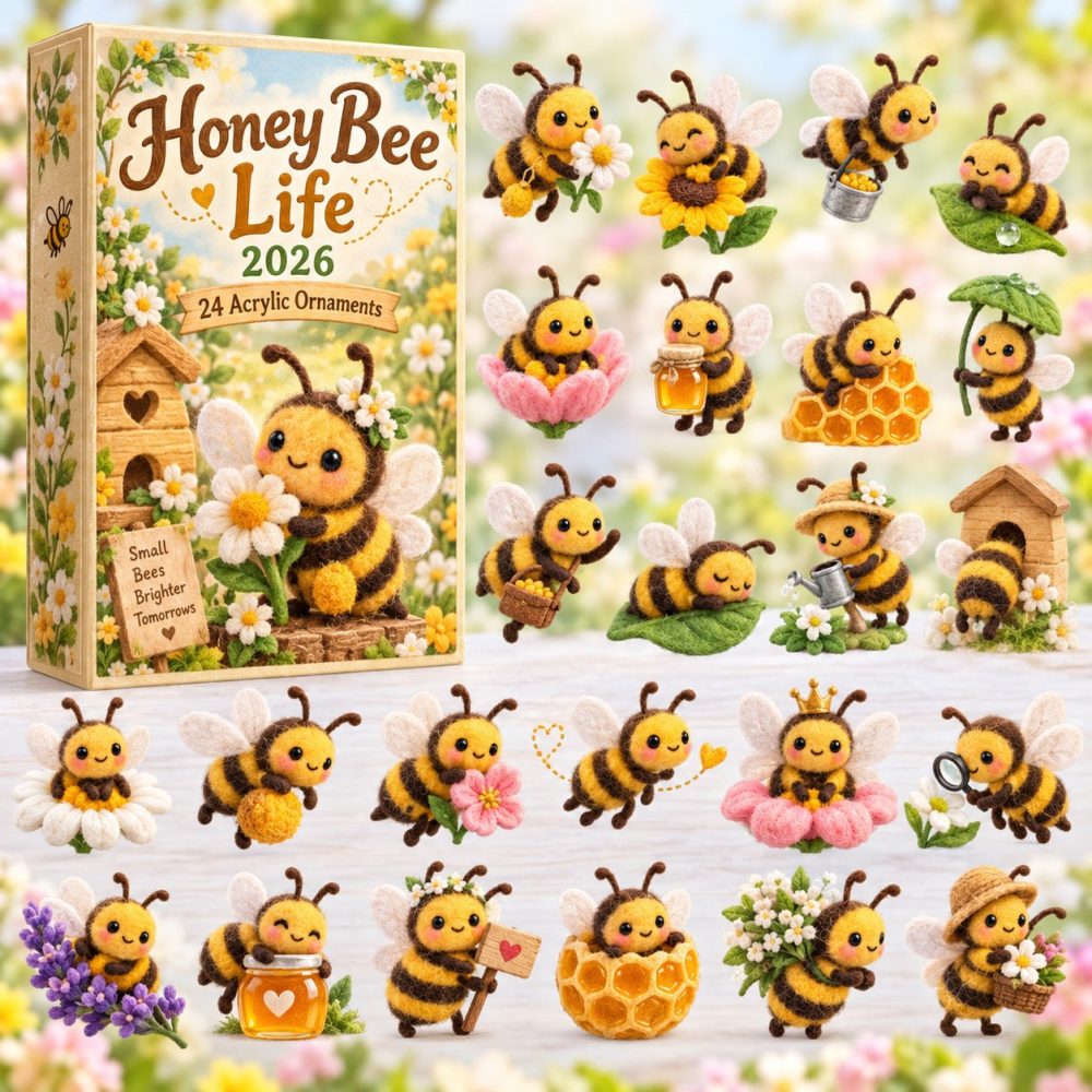 Honey Bee Life Advent Calendar 2026 — 24-Day Educational Acrylic Charm Set Celebrating Bees , Stem Gift For Kids & Adults
