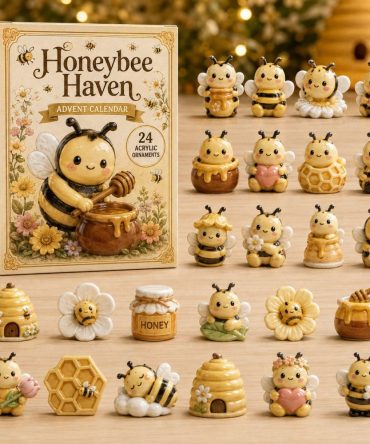 2026 Honeybee Haven 24-Day Holiday Countdown Calendar — Surprise Acrylic Bee Charms, Charming Gift For Beekeepers & Nature Lovers