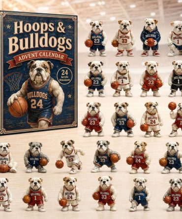 Hoops Bulldog 2026 Basketball Advent Calendar — 24-Day Acrylic Charm Countdown With Bulldog & Basketball Collectibles