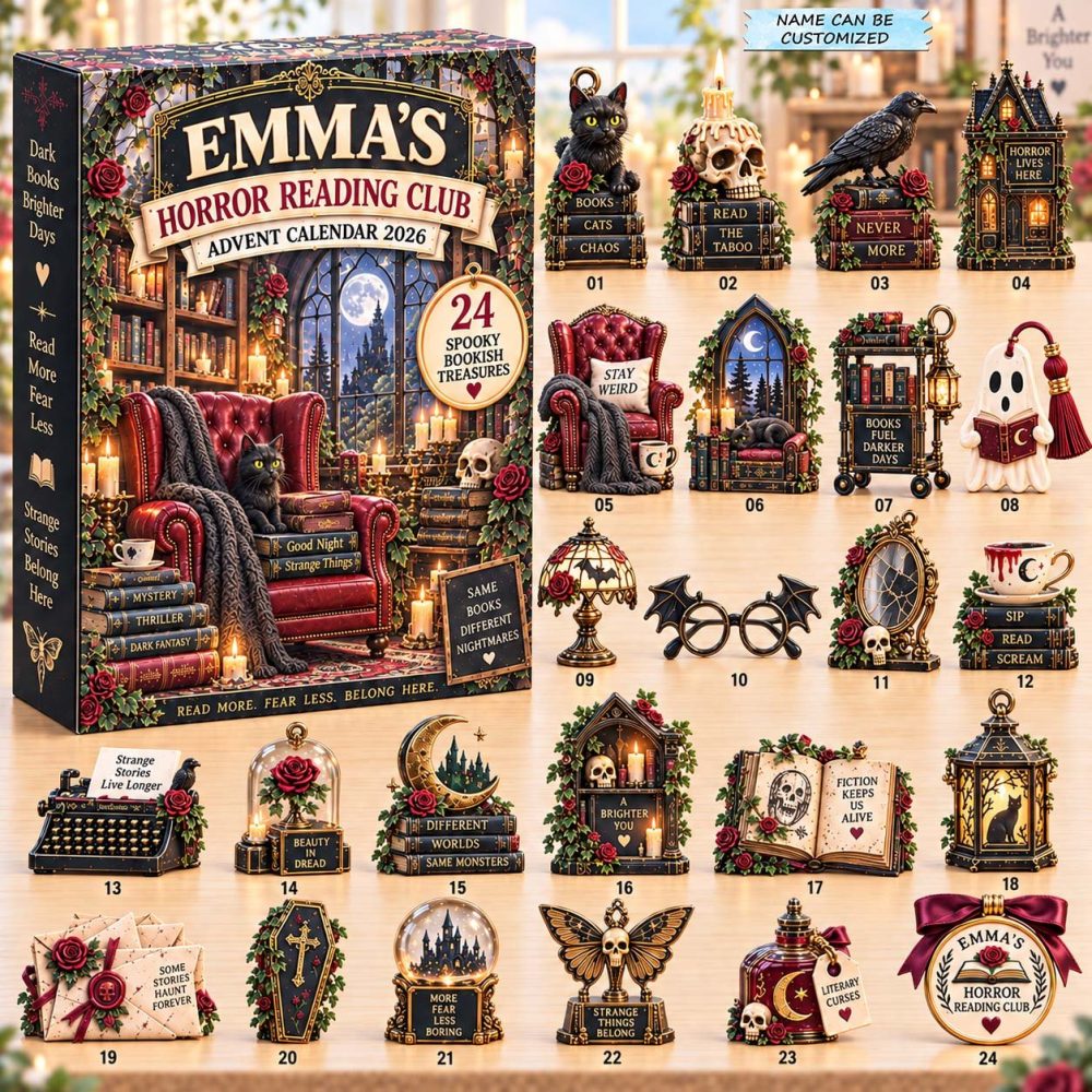 Horror Reading Club 2026 Spooky Book Lovers Countdown — 24 Acrylic Charms, Mini Horrors & Collector Gifts For Readers