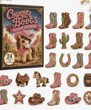 2026 Western Horse Boots Holiday Countdown Calendar — 24-Day Surprise Pack With Acrylic Boot & Saddle Charms, Gift For Riders