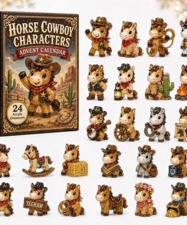 2026 Cowboy Horse Holiday Countdown Calendar — 24-Day Surprise Set With Acrylic Western Charms, Perfect Equine Gift