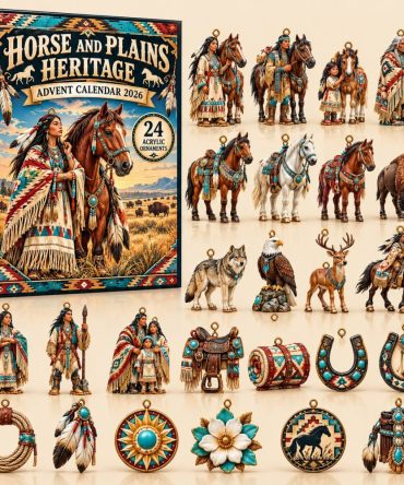 Equestrian Heritage 24-Day 2026 Advent — Horse-Themed Acrylic Charm Countdown With Display Stand, Gift For Riders & Horse Lovers