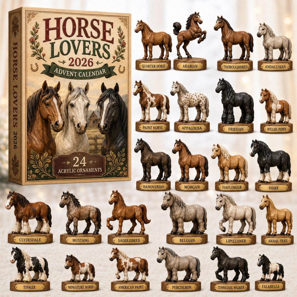 Ultimate Stable-Style Horse Advent Calendar 2026 — 24-Day Acrylic Charm Holiday Countdown, Collectible Equestrian Gift & Display