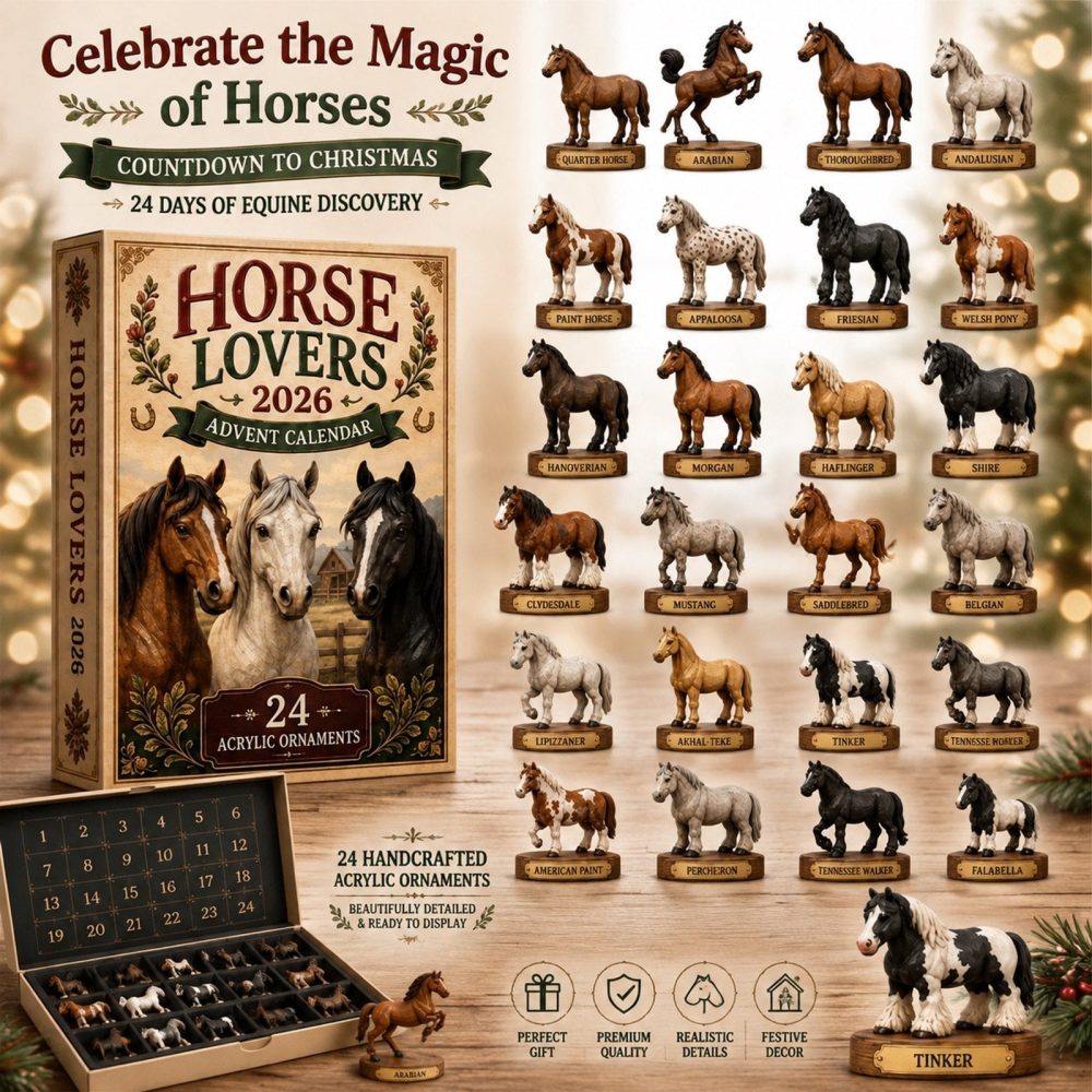 Equestrian Lovers 2026 Countdown – 24-Day Horse Charm Advent Set With High-Quality Acrylic Keepsakes For Fans