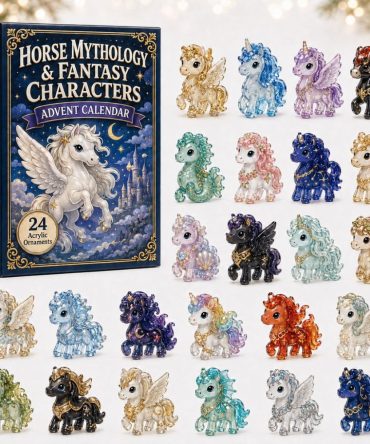 Mythical Horse & Unicorn Countdown 2026 - 24 Fantasy Acrylic Charms, Magical Horse Gifts For Kids & Collectors