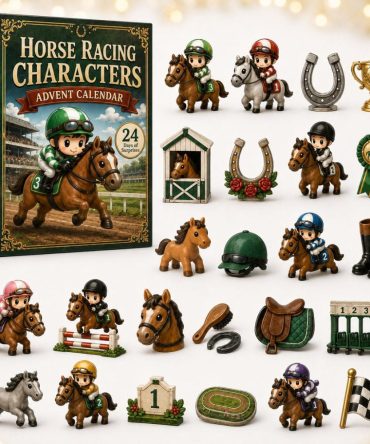 Thrilling Horse Racing Countdown 2026 - 24 Jockey & Thoroughbred Acrylic Charms, Race Day Gift For Fans