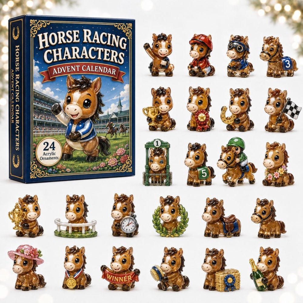 Rustic Horse Ranch Holiday Countdown 2026 - 24 Equestrian Acrylic Charms, Gifts For Riders & Horse Lovers