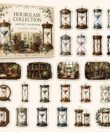 2026 Hourglass Collecting Advent Calendar - 24 Day Countdown With 24 Acrylic Charms , Timeless Holiday Decor Gift