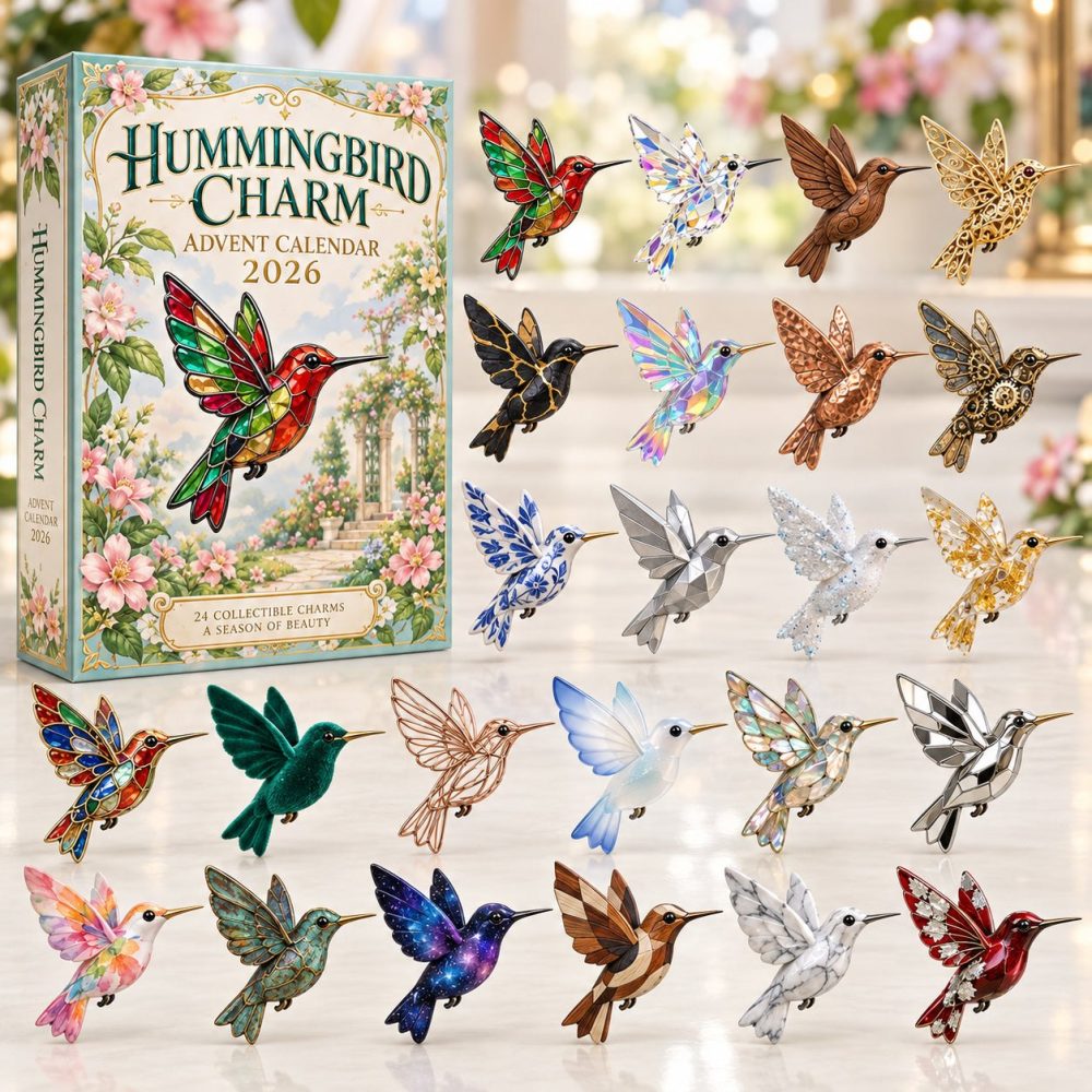 2026 Hummingbird Holiday Countdown Calendar - 24-Day Acrylic Charm Collection, Daily Surprise Gift For Bird Lovers
