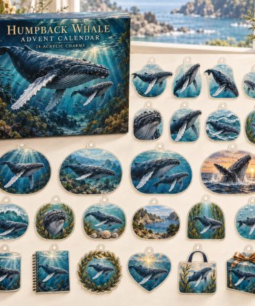 24-Day Humpback Whale Acrylic Charm Advent Countdown — Premium Ocean-Themed Holiday Calendar Gift Set For Whale Collectors