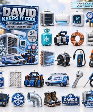 2026 Hvac Technician Winter Countdown - 24-Day Acrylic Charm Advent Calendar, Cooling Tools Gift For Service Pros