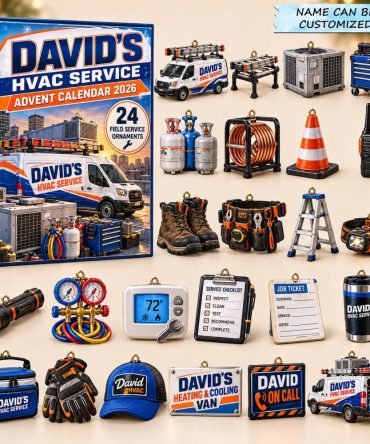 2026 Hvac Service Advent Calendar - 24-Day Acrylic Charms, Service Tech Gift Set, Countdown For Mechanics