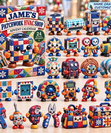 Hvac Shop Workshop Countdown Calendar 2026 — 24-Day Acrylic Charm Set, Holiday Gift For Technicians & Homeowners
