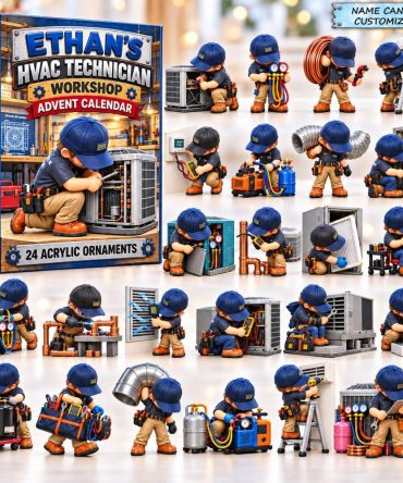 Toolbox Crew Hvac Countdown Calendar 2026 — 24 Mechanic-Themed Acrylic Charms, Gift For Technicians & Diy Enthusiasts