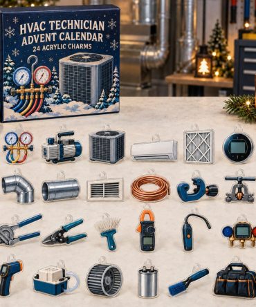 Hvac Technician Advent Calendar, 24 Hvac Tool Acrylic Charms, Heating & Cooling Trades Countdown Gift For Technicians 2026