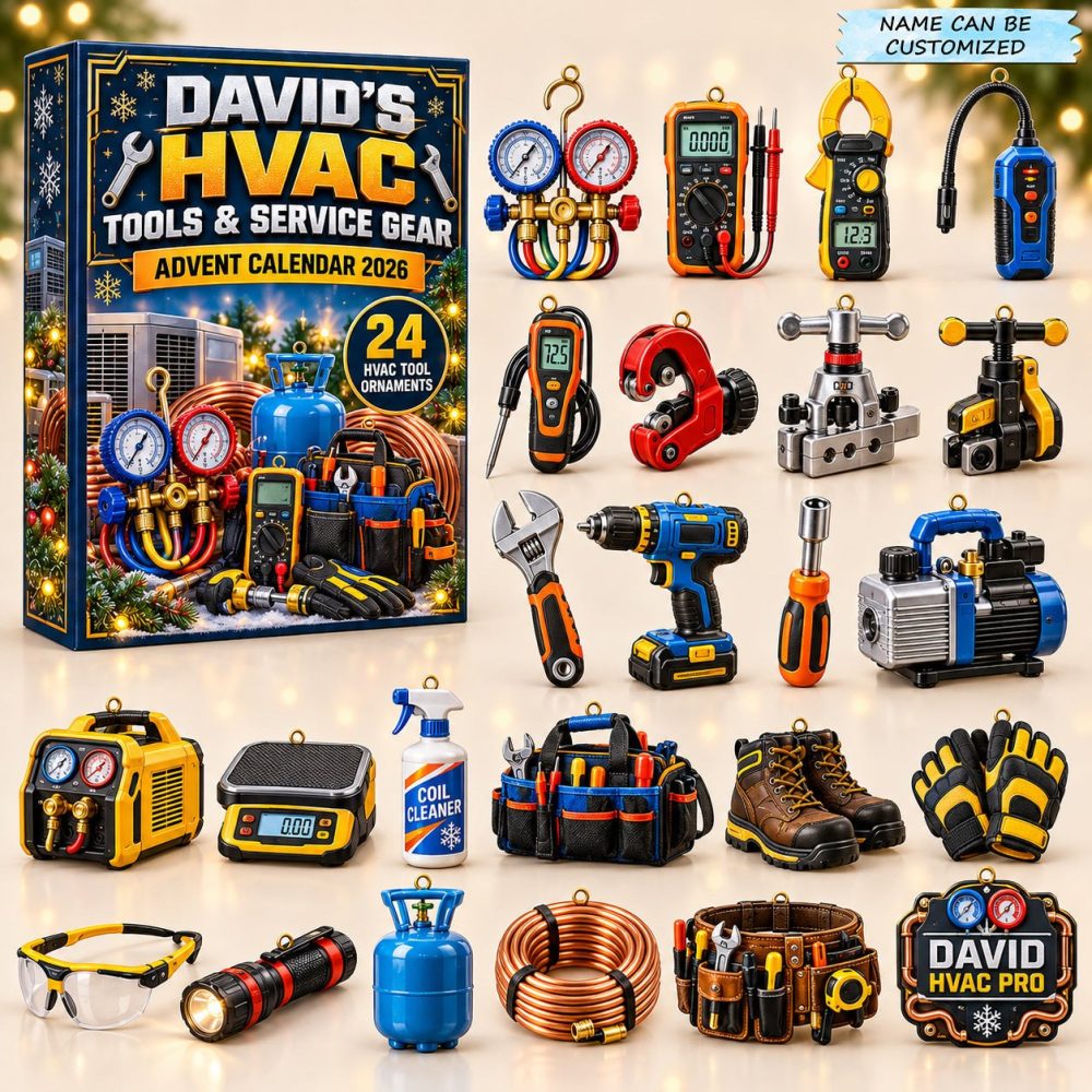 2026 Hvac Tool Advent Calendar - 24-Day Acrylic Charms, Mechanic & Technician Countdown Gift With Mini Tools