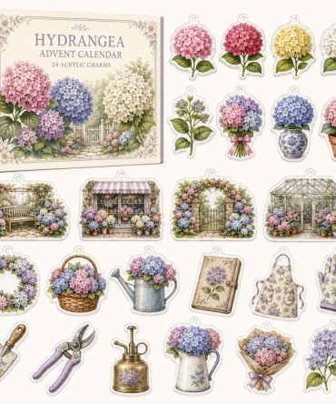 24-Day Hydrangea Charm Countdown - Elegant Acrylic Flower Advent Calendar With Mini Bloom Ornaments For Floral Decor & Special Occasions