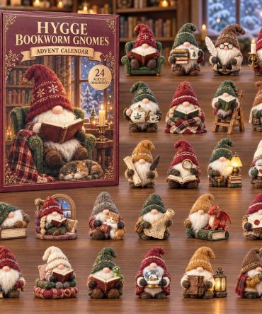 Hygge Bookworm Gnomes 24-Day Acrylic Charm Countdown — Cozy Reading-Themed Advent Calendar For Book Lovers & Quiet Holiday Moments