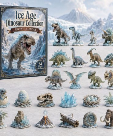 Ice Age Dinosaur 2026 Advent Countdown — 24 Acrylic Charm Collectibles, Prehistoric Holiday Gift For Kids & Dino Fans