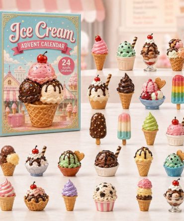 Ice Cream Sweet Treat 2026 Advent Calendar — 24-Day Countdown With Cute Acrylic Dessert Charms, Perfect For Foodies