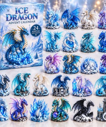 Crystal Ice Dragon Advent Calendar 2026 - 24-Day Acrylic Charm Countdown, Sparkling Fantasy Charms For Collectors & Kids