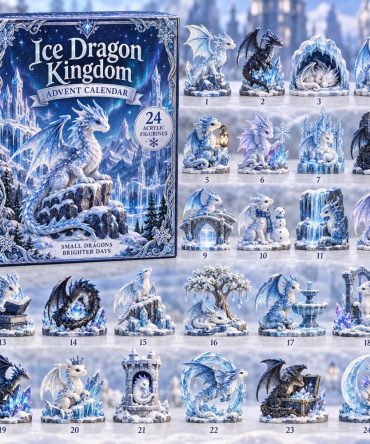 Ice Dragon Kingdom Advent Calendar - 24-Day Winter Fantasy Countdown With Acrylic Charms, Magical Holiday Gift For Fans