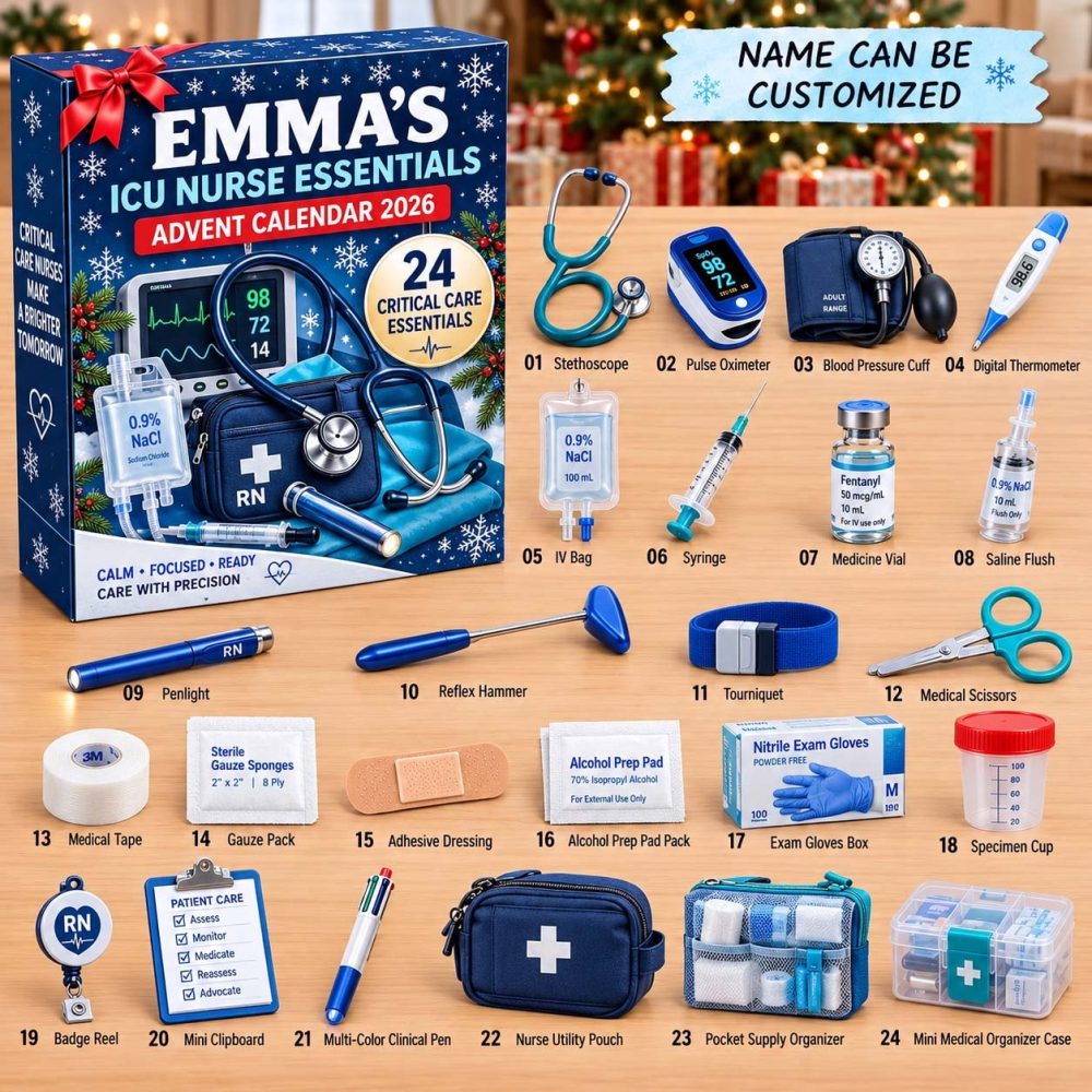 Icu Nurse 24-Day Holiday Countdown Gift - Acrylic Charm Keepsakes & Daily Surprises For Critical Care Heroes