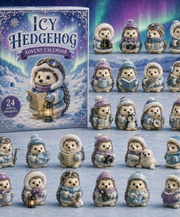 2026 Icy Hedgehog Countdown — 24-Day Acrylic Charm Advent Calendar, Cool Winter-Themed Gift For Nature Lovers
