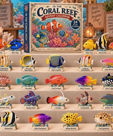 Coral Reef Discovery Advent Calendar 2026 — 24-Day Underwater Acrylic Charm Set Featuring Reef Fish & Creatures, Ocean-Lover Gift