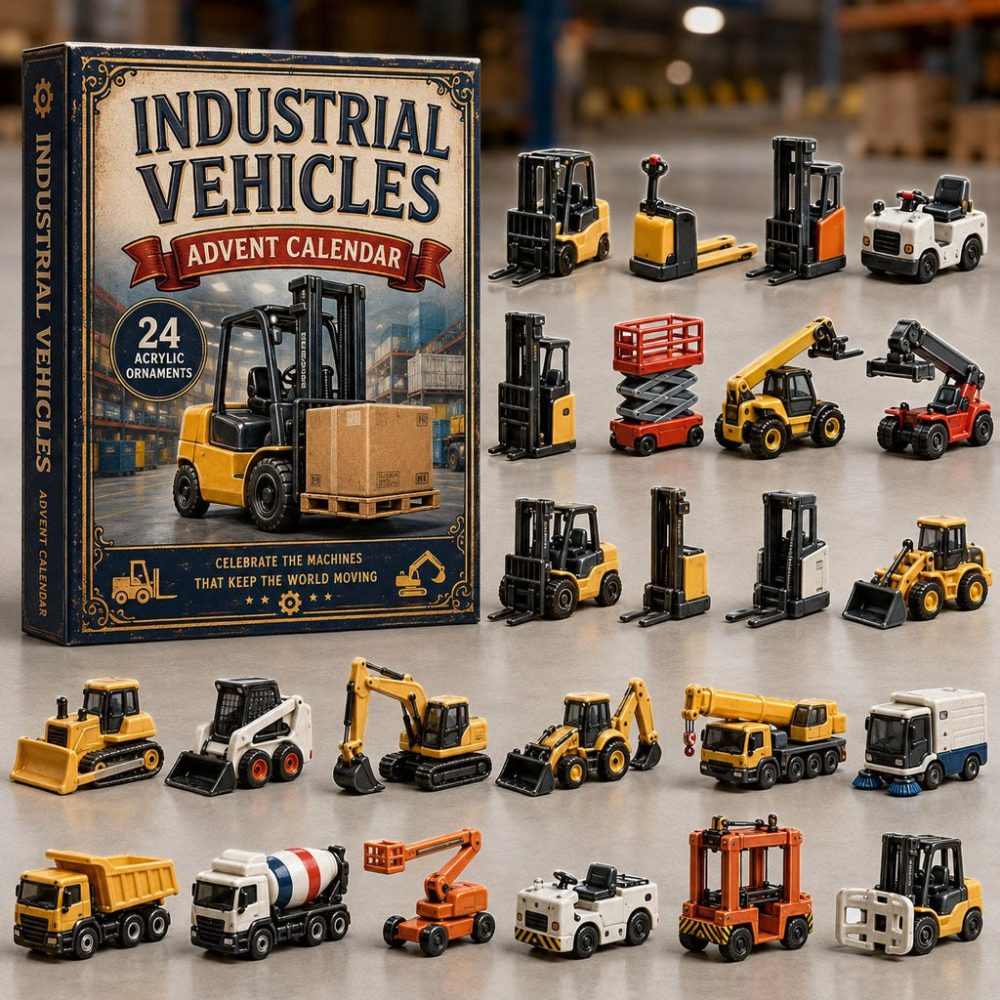 Industrial Vehicles Fleet Countdown Calendar — 24 Heavy-Duty Acrylic Charms, Perfect Gift For Kids & Mechanic Enthusiasts Holiday 2026