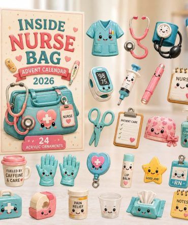 Inside The Nurse Bag 24-Day Advent Countdown — Acrylic Nurse Bag Charm Set, Practical Holiday Gift For Nurses & Medical Students