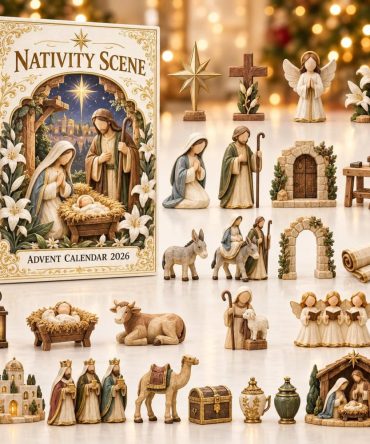 Ivory Nativity Scene Advent Calendar 2026 — 24-Day Religious Christmas Countdown With Elegant Acrylic Nativity Charms, Faith-Based Gift