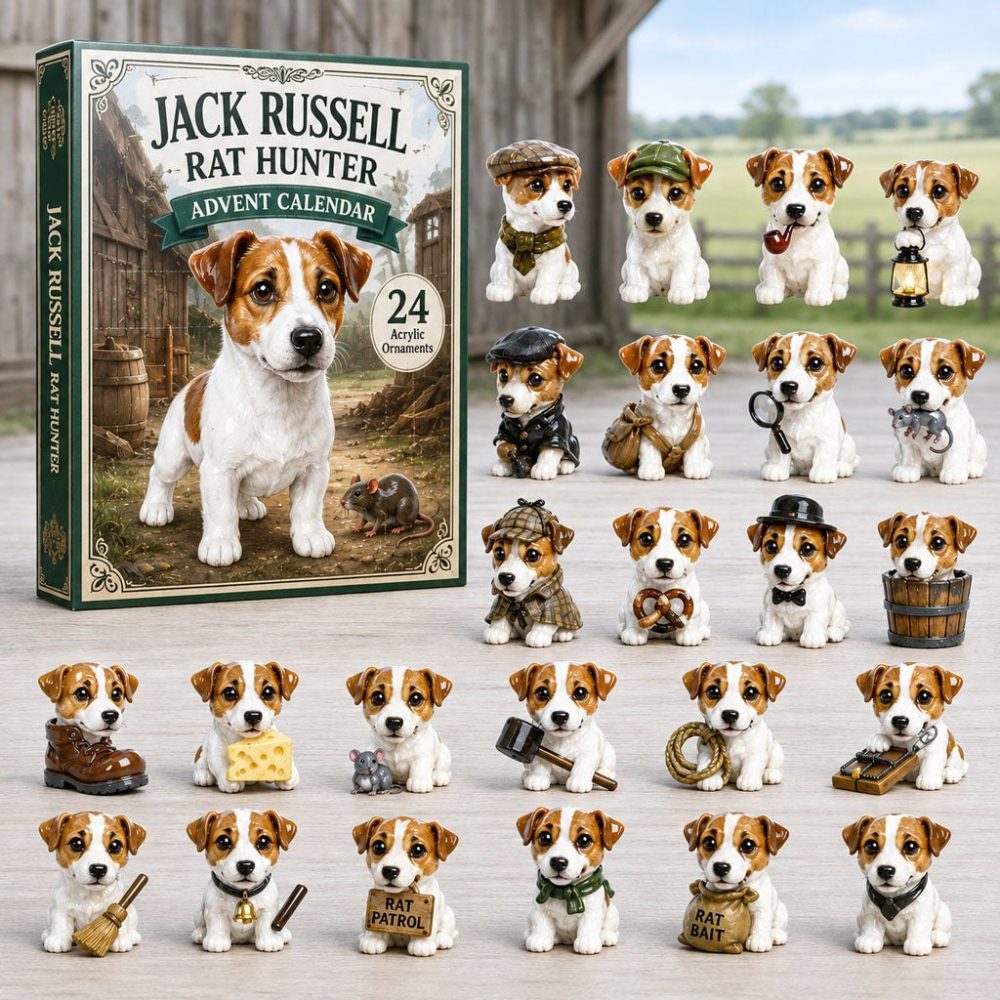 Jack Russell Rat Hunter 2026 Advent Calendar — 24 Acrylic Charms, Playful Dog-Themed Countdown Gift For Pet Fans