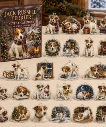 Jack Russell Terrier Acrylic Charm Advent Calendar — 24 Holiday Dog Charms , Christmas Gift & Countdown For Terrier Lovers