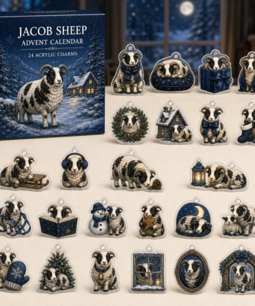 Jacob Sheep Festive Advent Collection — 24 Acrylic Charm Countdown For Wool Enthusiasts, Charming Holiday Ornaments & Gifts