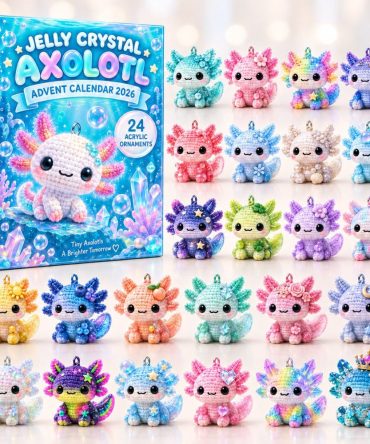Jelly Axolotl 2026 Advent Calendar — 24-Day Acrylic Charms Countdown, Cute Axolotl Ornaments For Kids, Stocking Stuffer Gift
