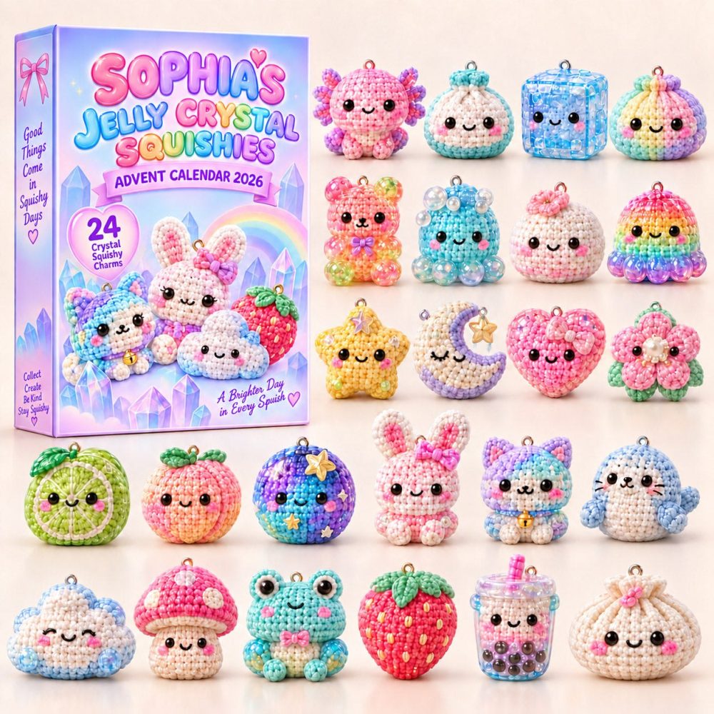 Jelly Christmas Advent Calendar 2026 — 24-Day Acrylic Charm Countdown, Colorful Jelly-Themed Holiday Ornaments