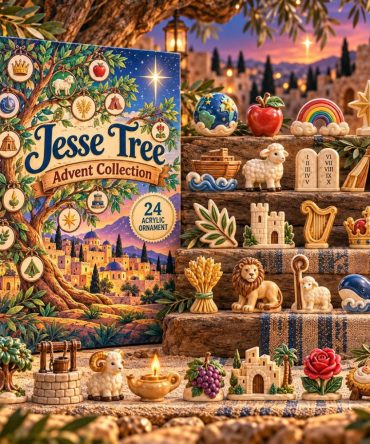 Jesse Tree Collection Advent Calendar 2026 - 24-Day Biblical Heritage Countdown With Acrylic Symbol Charms, Scripture-Centered Gift