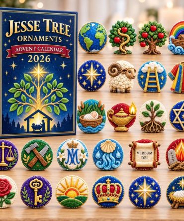 Jesse Tree Sacred Symbols 24-Door Symbolic Countdown With Acrylic Faith Charms — Jesse Tree Ornaments For Advent & Faith Teaching