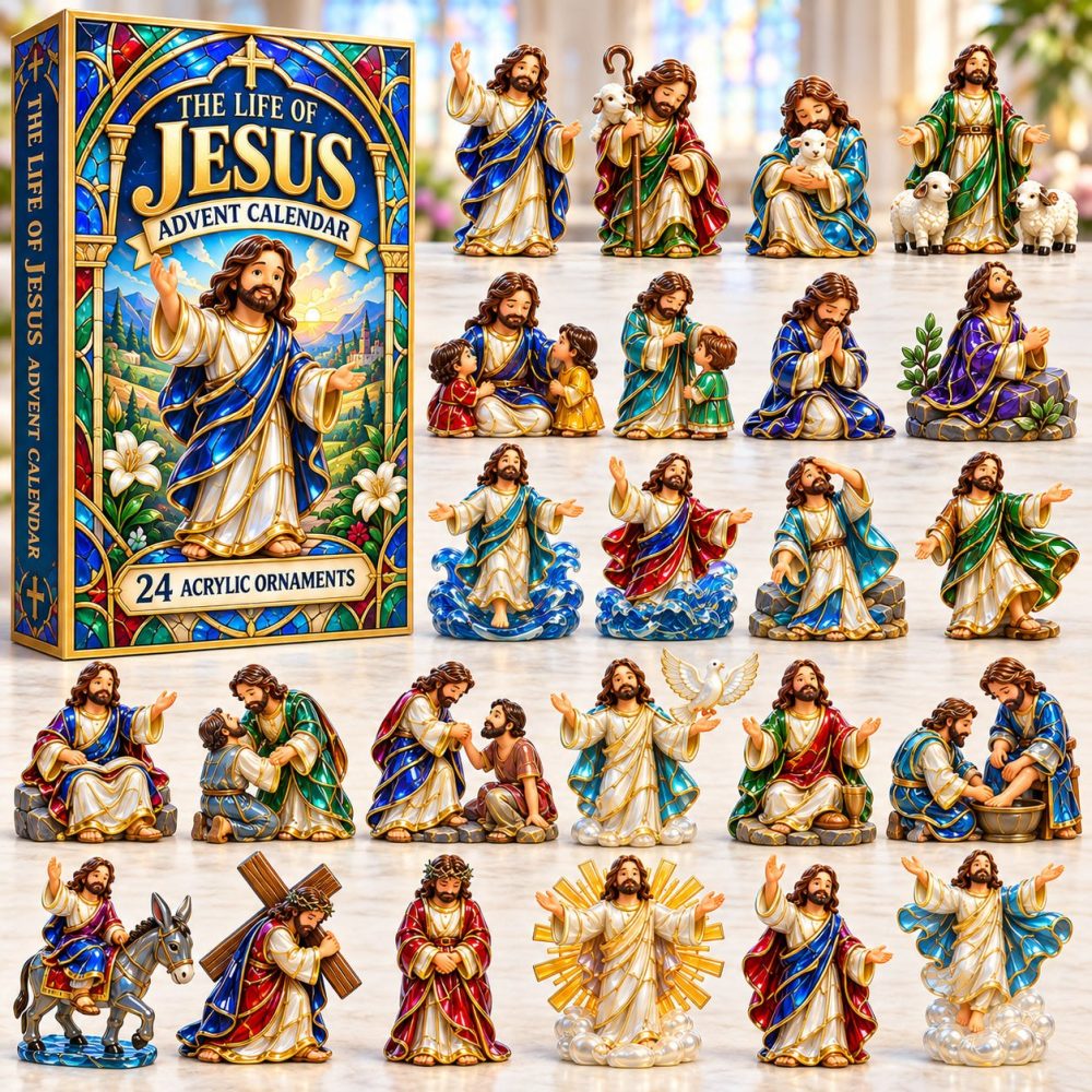 Jesus Blessed Life 2026 Advent Calendar — 24-Day Acrylic Charms Countdown, Inspirational Christian Keepsakes & Gift-Ready Pack