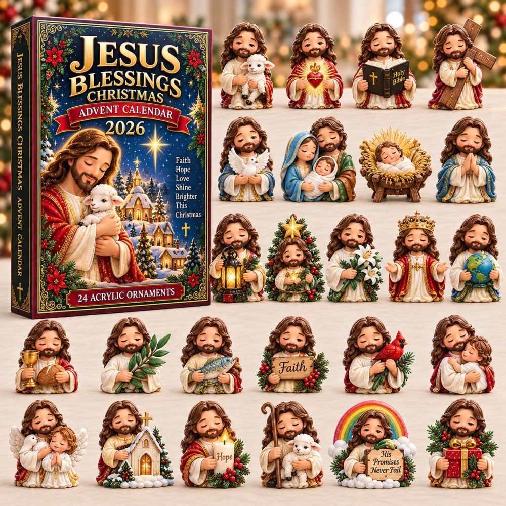 Jesus Blessings 24-Day Advent Calendar - Acrylic Faith Charms, Daily Scripture Countdown For Christmas 2026