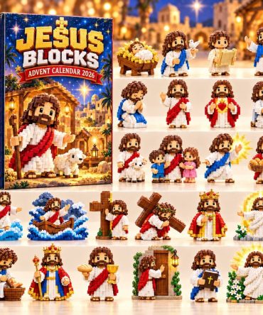 Jesus Blocks Faith Advent Calendar 2026 — 24 Bible-Themed Acrylic Charms On Blocks, Christian Holiday Countdown Gift For Families