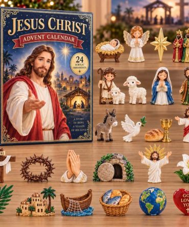 Jesus Christmas Faith Advent Calendar - 24-Day Nativity Countdown With Acrylic Charms, Christian Holiday Devotional Gift