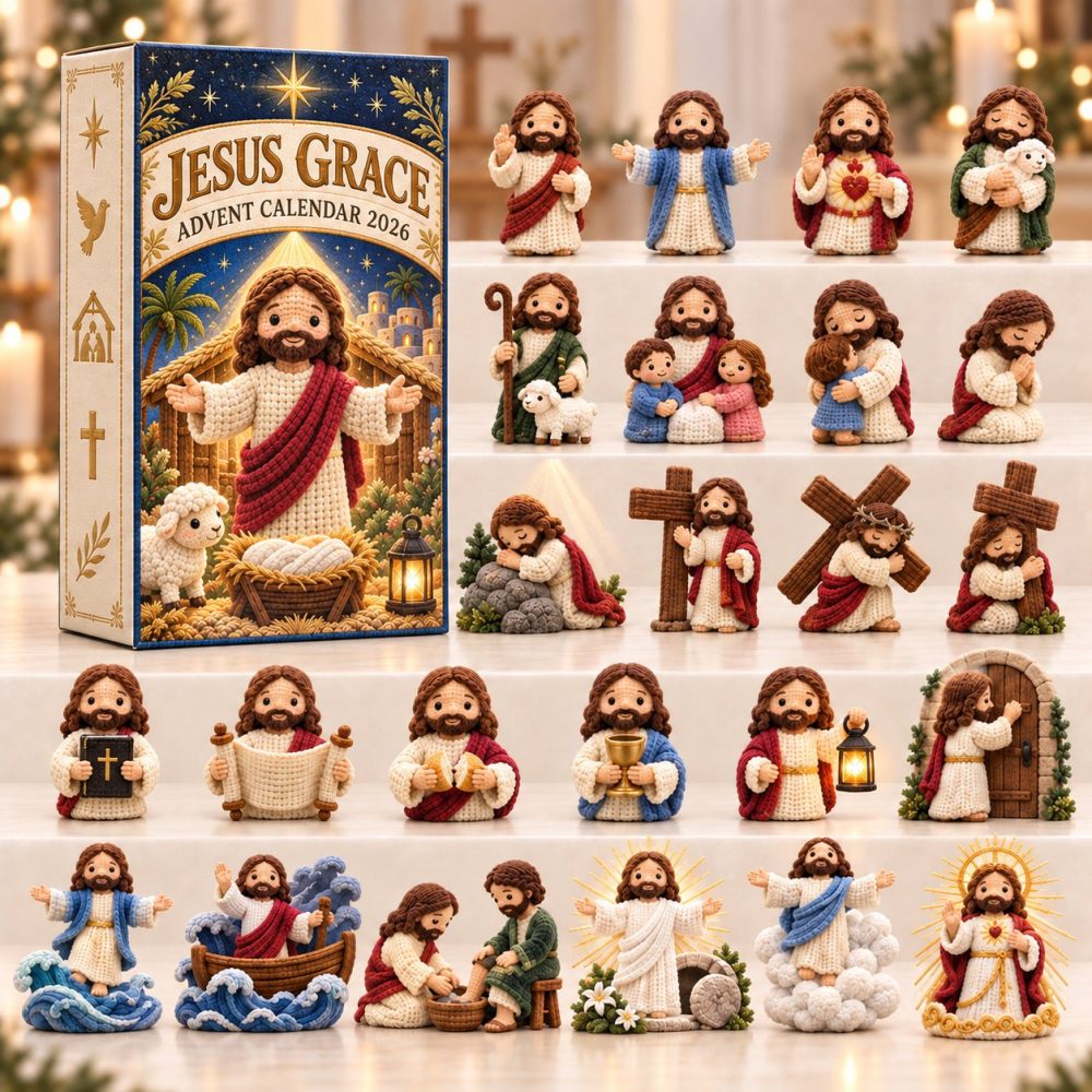 Jesus Grace 2026 Inspirational Countdown — 24-Day Acrylic Charm Advent Calendar, Faith-Focused Holiday Gift For Families