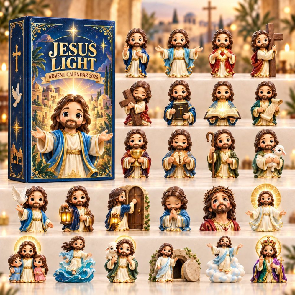 Radiant Jesus Light 2026 Devotional Advent — 24-Day Acrylic Charm Countdown Calendar, Inspirational Christian Christmas Gift