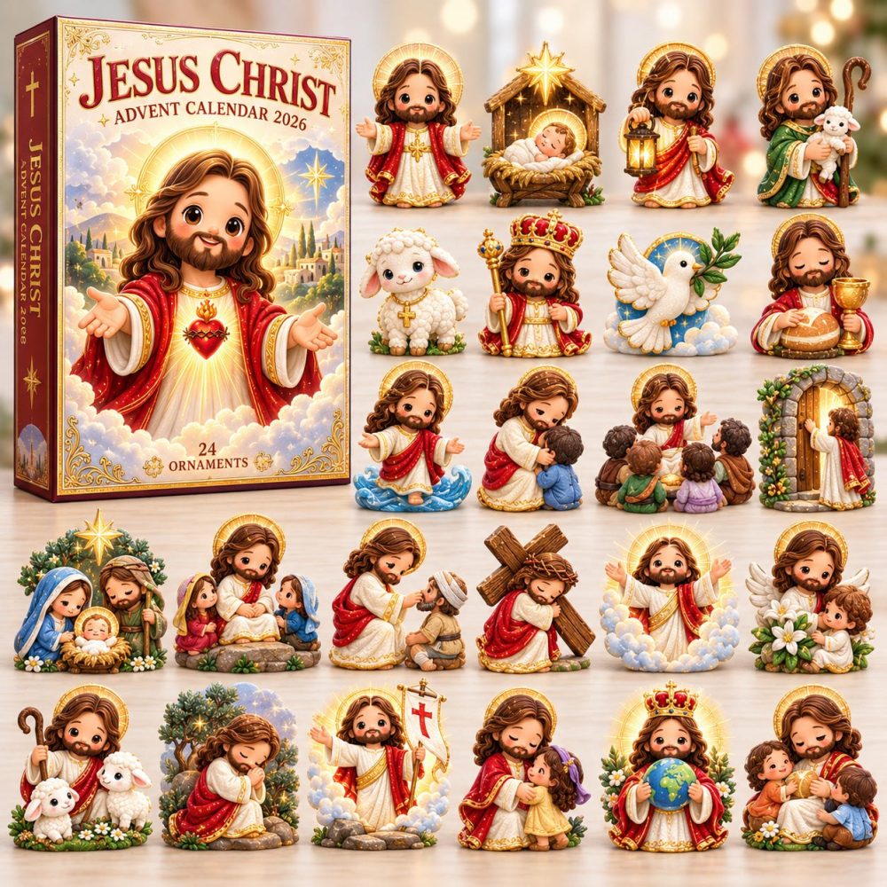 Jesus Love & Faith Advent Calendar 2026 - 24-Day Acrylic Charm Countdown, Inspirational Religious Gifts For Christmas