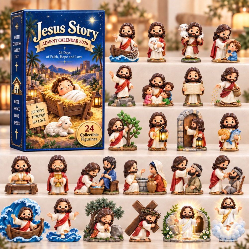 Jesus Story 2026 Advent Narrative - 24-Day Story Countdown With Acrylic Charms, Illustrated Devotional For Kids & Adults