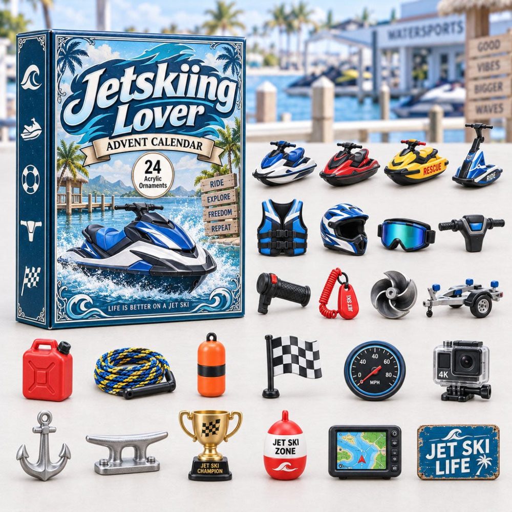 2026 Jet Ski & Personal Watercraft Advent Countdown - 24 Acrylic Charm Calendar, Exciting Gift For Jetskiers And Watersport Fans